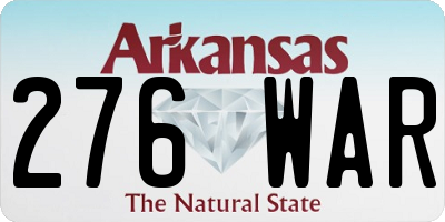 AR license plate 276WAR