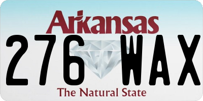 AR license plate 276WAX