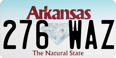 AR license plate 276WAZ