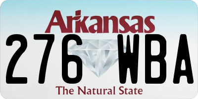 AR license plate 276WBA