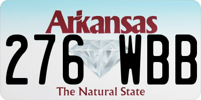 AR license plate 276WBB
