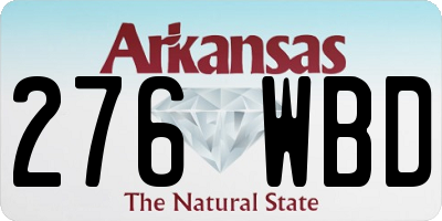 AR license plate 276WBD