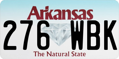 AR license plate 276WBK