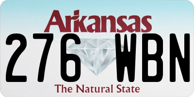 AR license plate 276WBN