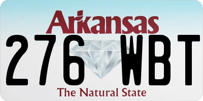 AR license plate 276WBT