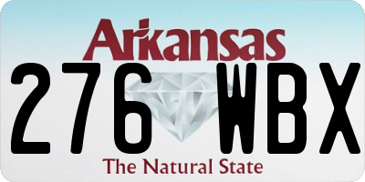 AR license plate 276WBX