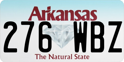 AR license plate 276WBZ