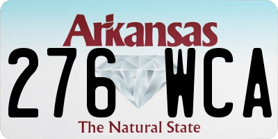 AR license plate 276WCA