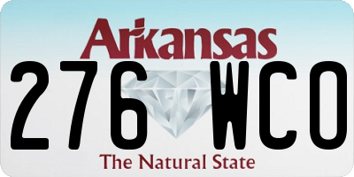AR license plate 276WCO