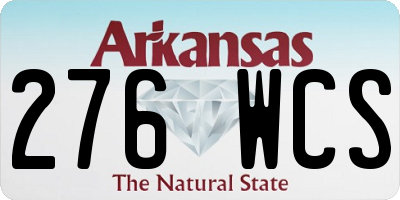 AR license plate 276WCS
