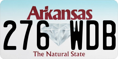 AR license plate 276WDB
