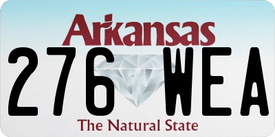 AR license plate 276WEA