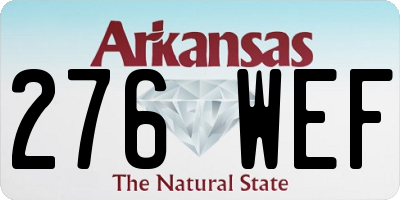 AR license plate 276WEF