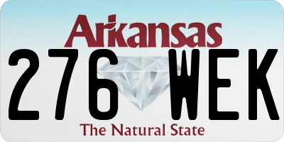 AR license plate 276WEK