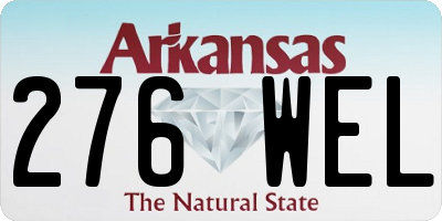 AR license plate 276WEL