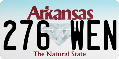 AR license plate 276WEN