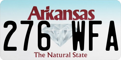 AR license plate 276WFA