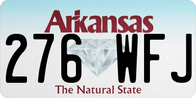 AR license plate 276WFJ
