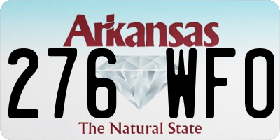 AR license plate 276WFO