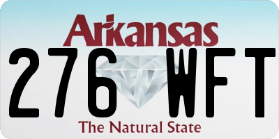 AR license plate 276WFT