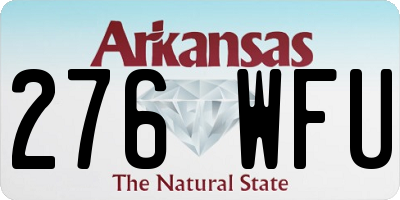 AR license plate 276WFU