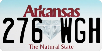 AR license plate 276WGH