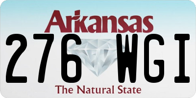 AR license plate 276WGI