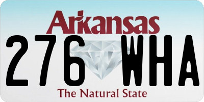 AR license plate 276WHA