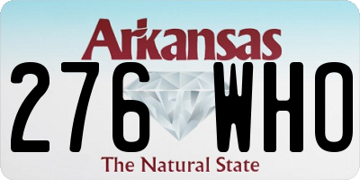 AR license plate 276WHO