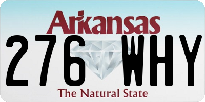AR license plate 276WHY