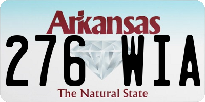 AR license plate 276WIA