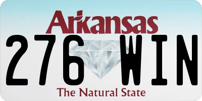 AR license plate 276WIN