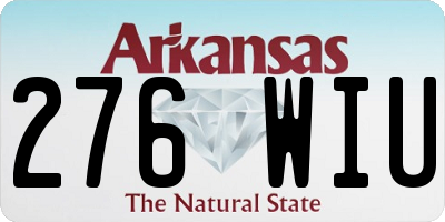 AR license plate 276WIU