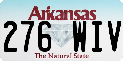 AR license plate 276WIV