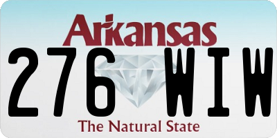 AR license plate 276WIW