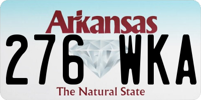 AR license plate 276WKA