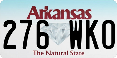 AR license plate 276WKO