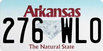 AR license plate 276WLO