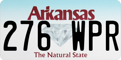 AR license plate 276WPR