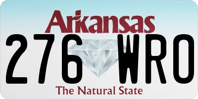 AR license plate 276WRO