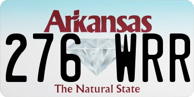 AR license plate 276WRR