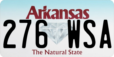 AR license plate 276WSA