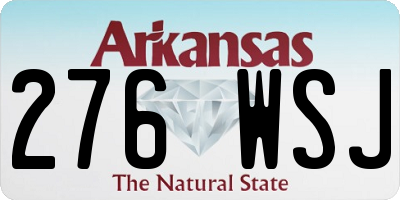 AR license plate 276WSJ