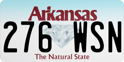 AR license plate 276WSN
