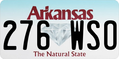 AR license plate 276WSO