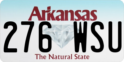 AR license plate 276WSU