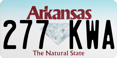 AR license plate 277KWA