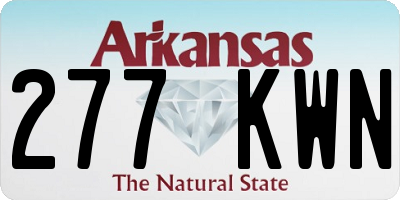 AR license plate 277KWN