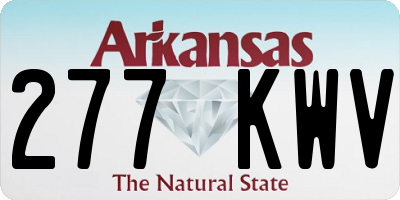 AR license plate 277KWV