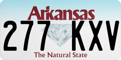 AR license plate 277KXV